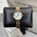  Shop Authentic Emporio Armani Gianni T-Bar Mother of Pearl Dial Rose Gold Steel Strap Watch For Women - AR11316 - Luxxuri