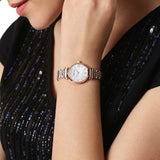  Shop Authentic Emporio Armani Gianni T-Bar Mother of Pearl Dial Rose Gold Steel Strap Watch For Women - AR11316 - Luxxuri