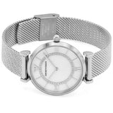  Shop Authentic Emporio Armani Gianni T-Bar Quartz Mother of Pearl Dial Silver Mesh Bracelet Watch For Women - AR11319 - Luxxuri