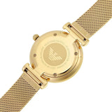  Shop Authentic Emporio Armani Gianni T Bar Mother of Pearl Dial Gold Mesh Bracelet Watch For Women - AR11321 - Luxxuri