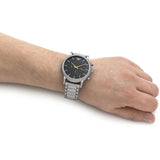  Shop Authentic Emporio Armani Luigi Chronograph Black Dial Silver Steel Strap Watch For Men - AR11324 - Luxxuri