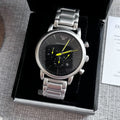  Shop Authentic Emporio Armani Luigi Chronograph Black Dial Silver Steel Strap Watch For Men - AR11324 - Luxxuri