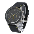  Shop Authentic Emporio Armani Mario Chronograph Black Dial Black Leather Strap Watch For Men - AR11325 - Luxxuri