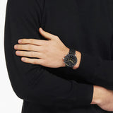  Shop Authentic Emporio Armani Mario Chronograph Black Dial Black Leather Strap Watch For Men - AR11325 - Luxxuri