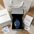  Shop Authentic Emporio Armani Aviator Quartz Blue Dial Blue Leather Strap Watch For Men - AR11335 - Luxxuri