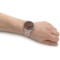  Shop Authentic Emporio Armani Diver Quartz Brown Dial Two Tone Steel Strap Watch For Men - AR11340 - Luxxuri