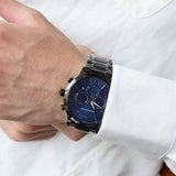  Shop Authentic Emporio Armani Giovanni Chronograph Blue Dial Grey Steel Strap Watch For Men - AR11348 - Luxxuri