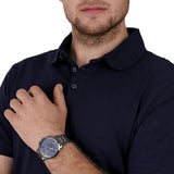  Shop Authentic Emporio Armani Giovanni Chronograph Blue Dial Grey Steel Strap Watch For Men - AR11348 - Luxxuri