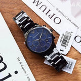  Shop Authentic Emporio Armani Giovanni Chronograph Blue Dial Grey Steel Strap Watch For Men - AR11348 - Luxxuri
