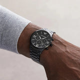  Shop Authentic Emporio Armani Giovanni Chronograph Black Dial Black Steel Strap Watch For Men - AR11349 - Luxxuri