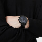  Shop Authentic Emporio Armani Luigi Analog Blue Dial Black Leather Strap Watch For Men - AR11351 - Luxxuri