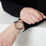  Shop Authentic Emporio Armani Mario Chronograph Beige Dial Silver Steel Strap Watch For Men - AR11352 - Luxxuri