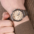  Shop Authentic Emporio Armani Mario Chronograph Beige Dial Silver Steel Strap Watch For Men - AR11352 - Luxxuri