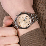  Shop Authentic Emporio Armani Mario Chronograph Beige Dial Silver Steel Strap Watch For Men - AR11352 - Luxxuri