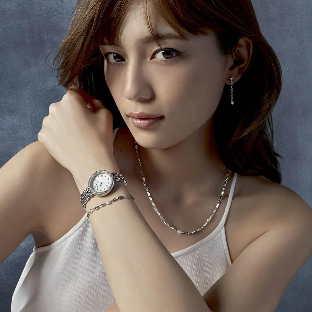 Emporio Armani Rosa Quartz White Dial Silver Steel Strap Watch For Women - AR11354