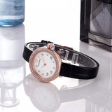  Shop Authentic Emporio Armani Rosa Quartz Mother Of Pearl White Dial Black Leather Strap Watch For Women - AR11356 - Luxxuri