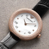  Shop Authentic Emporio Armani Rosa Quartz Mother Of Pearl White Dial Black Leather Strap Watch For Women - AR11356 - Luxxuri