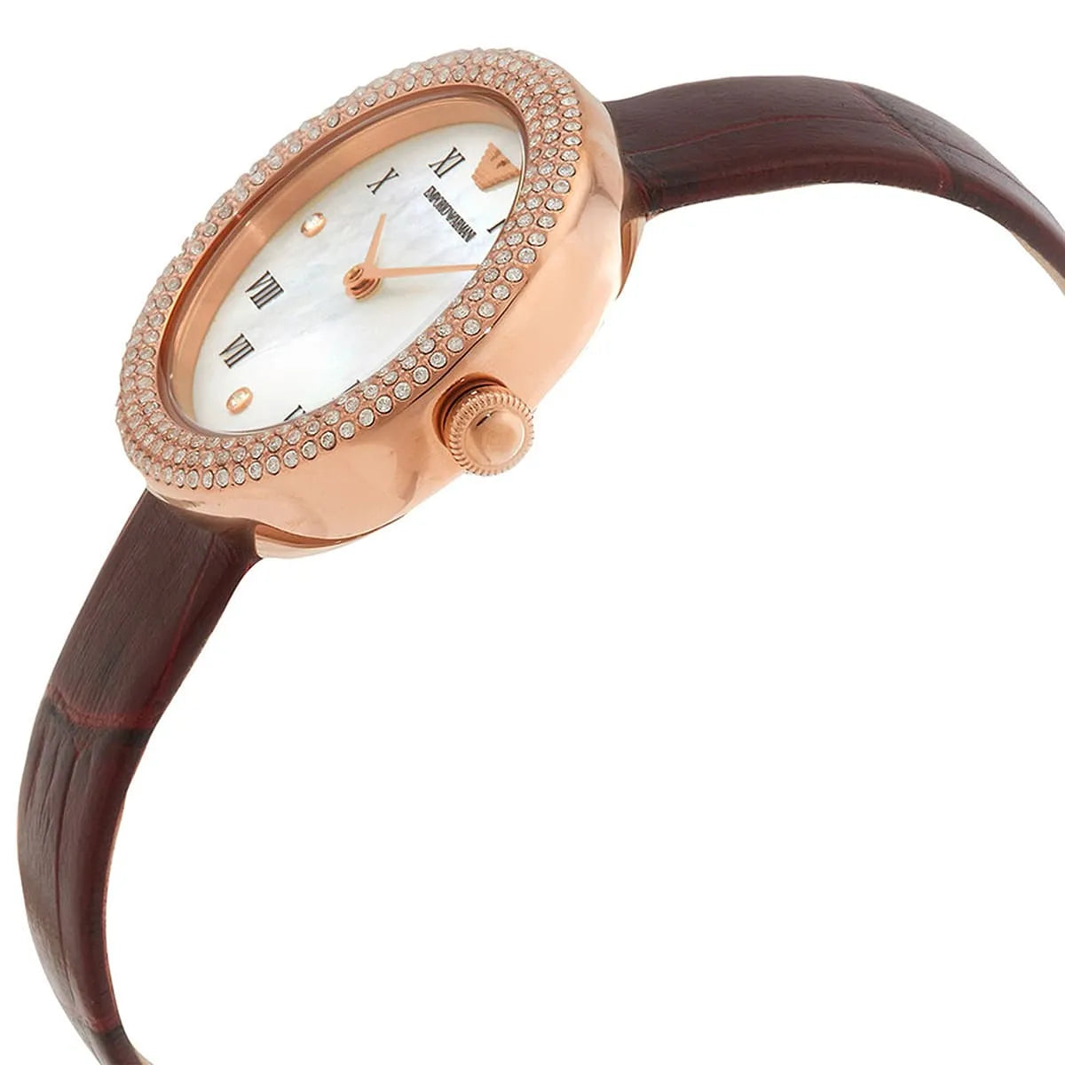  Shop Authentic Emporio Armani Rosa Two Hand White Dial Red Leather Strap Watch For Women - AR11357 - Luxxuri