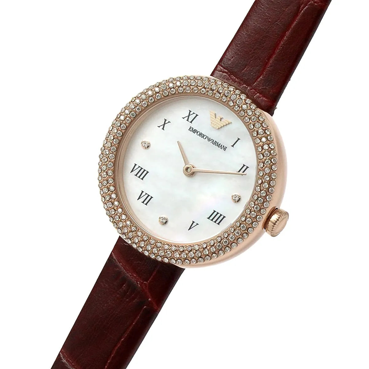  Shop Authentic Emporio Armani Rosa Two Hand White Dial Red Leather Strap Watch For Women - AR11357 - Luxxuri