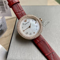  Shop Authentic Emporio Armani Rosa Two Hand White Dial Red Leather Strap Watch For Women - AR11357 - Luxxuri