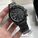  Shop Authentic Emporio Armani Diver Chronograph Black Dial Black Steel Strap Watch For Men - AR11363 - Luxxuri