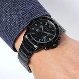  Shop Authentic Emporio Armani Diver Chronograph Black Dial Black Steel Strap Watch For Men - AR11363 - Luxxuri