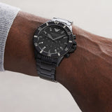  Shop Authentic Emporio Armani Diver Chronograph Black Dial Black Steel Strap Watch For Men - AR11363 - Luxxuri