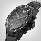  Shop Authentic Emporio Armani Diver Chronograph Black Dial Black Steel Strap Watch For Men - AR11363 - Luxxuri