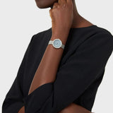  Shop Authentic Emporio Armani Rosa Diamonds Mother of Pearl Blue Dial Silver Mesh Bracelet Watch For Women - AR11380 - Luxxuri