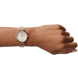  Shop Authentic Emporio Armani Gianni T Bar Quartz Mother of Pearl Dial Rose Gold Steel Strap Watch For Women - AR11385 - Luxxuri