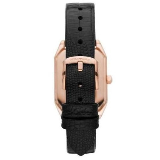  Shop Authentic Emporio Armani Gioia Quartz Mother of Pearl Dial Black Leather Strap Watch For Women - AR11390 - Luxxuri