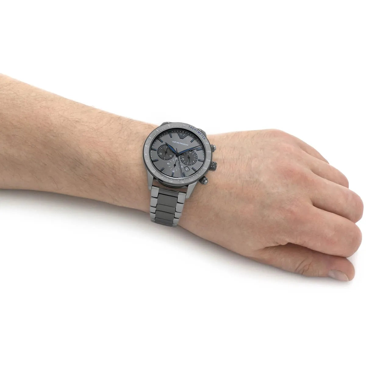  Shop Authentic Emporio Armani Chronograph Grey Dial Two Tone Steel Strap Watch For Men - AR11391 - Luxxuri