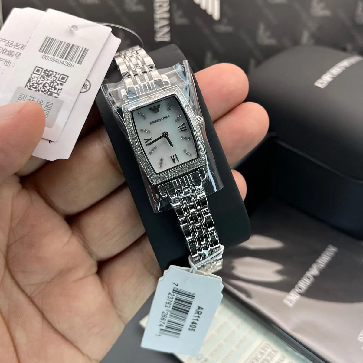  Shop Authentic Emporio Armani Gianni T-Bar Quartz White Dial Silver Steel Strap Watch For Women - AR11405 - Luxxuri