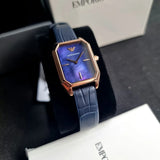  Shop Authentic Emporio Armani Gioia Quartz Mother of Pearl Blue Dial Blue Leather Strap Watch For Women - AR11426 - Luxxuri