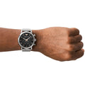  Shop Authentic Emporio Armani Luigi Chronograph Quartz Black Dial Silver Mesh Bracelet Watch For Men - AR11429 - Luxxuri