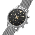  Shop Authentic Emporio Armani Luigi Chronograph Quartz Black Dial Silver Mesh Bracelet Watch For Men - AR11429 - Luxxuri