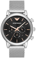  Shop Authentic Emporio Armani Luigi Chronograph Quartz Black Dial Silver Mesh Bracelet Watch For Men - AR11429 - Luxxuri
