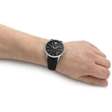  Shop Authentic Emporio Armani Giovanni Analog Black Dial Black Leather Strap Watch For Men - AR11431 - Luxxuri