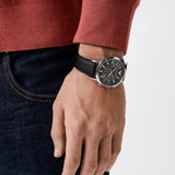  Shop Authentic Emporio Armani Giovanni Analog Black Dial Black Leather Strap Watch For Men - AR11431 - Luxxuri