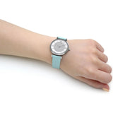  Shop Authentic Emporio Armani Gianni T Bar Analog Crystals Silver Dial Blue Leather Strap Watch For Women - AR11443 - Luxxuri