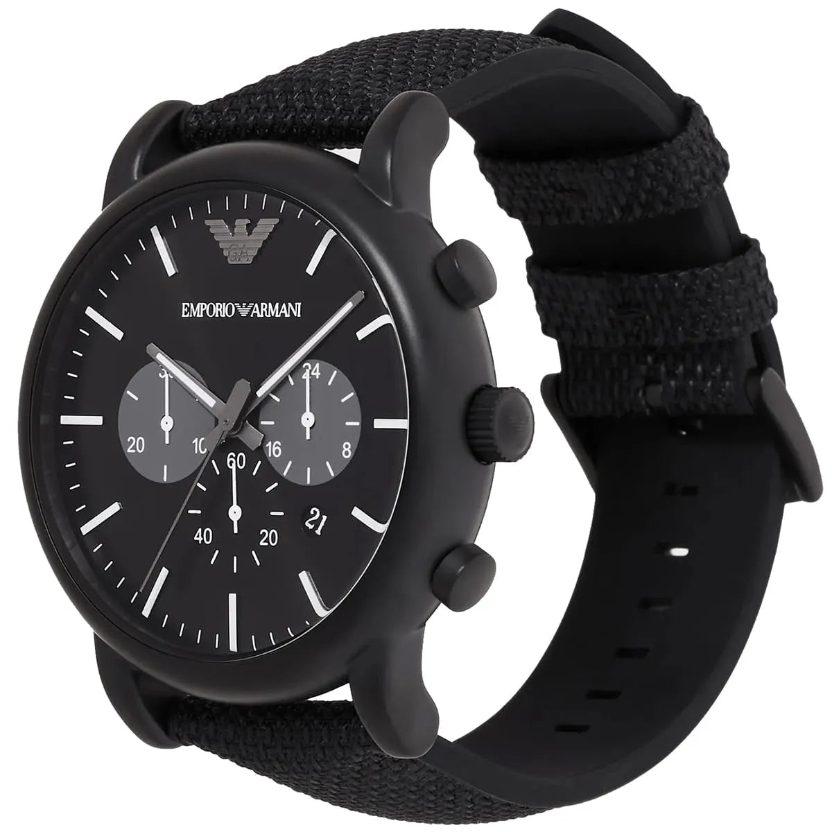  Shop Authentic Emporio Armani Luigi Analog Black Dial Black Leather Strap Watch For Men - AR11450 - Luxxuri