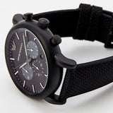  Shop Authentic Emporio Armani Luigi Analog Black Dial Black Leather Strap Watch For Men - AR11450 - Luxxuri
