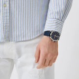  Shop Authentic Emporio Armani Luigi Chronograph Blue Dial Blue Leather Strap Watch For Men - AR11451 - Luxxuri