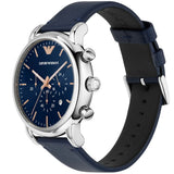  Shop Authentic Emporio Armani Luigi Chronograph Blue Dial Blue Leather Strap Watch For Men - AR11451 - Luxxuri