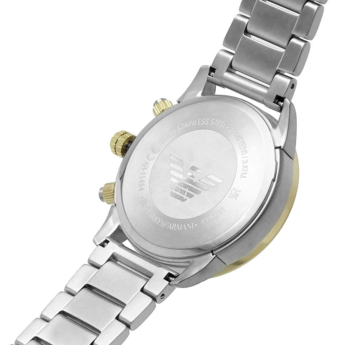  Shop Authentic Emporio Armani Mario Chronograph Green Dial Silver Steel Strap Watch For Men - AR11454 - Luxxuri