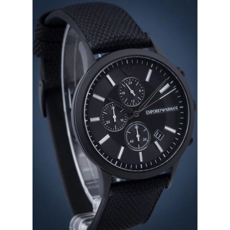  Shop Authentic Emporio Armani Renato Chronograph Black Dial Black Nylon Strap Watch For Men - AR11457 - Luxxuri