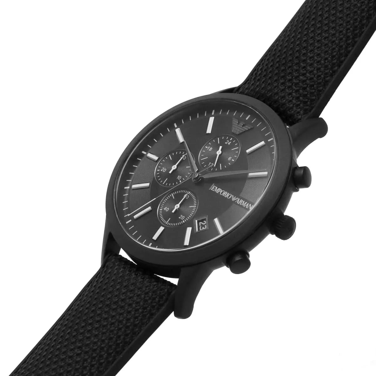  Shop Authentic Emporio Armani Renato Chronograph Black Dial Black Nylon Strap Watch For Men - AR11457 - Luxxuri