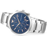  Shop Authentic Emporio Armani Renato Chronograph Blue Dial Silver Steel Strap Watch For Men - AR11458 - Luxxuri