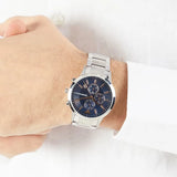  Shop Authentic Emporio Armani Renato Chronograph Blue Dial Silver Steel Strap Watch For Men - AR11458 - Luxxuri