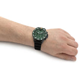  Shop Authentic Emporio Armani Diver Chronograph Quartz Green Dial Black Silicon Strap Watch For Men - AR11463 - Luxxuri